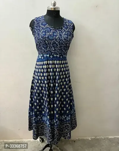 Stylish Maxi Length Printed Dress for Women-thumb0