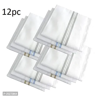 Classic Cotton Solid Handkerchiefs for Men, Pack of 12