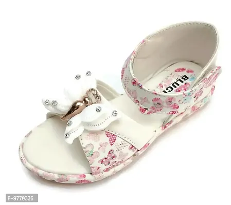 BLUCHI Girls Kids Comfortable Butterfly Fashion Sandals (WHITE, 4_years)