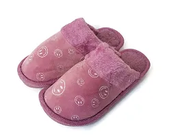 BLUCHI Women Soft Fur Slip ON Slippers (Purple, Numeric_6)-thumb1