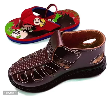 PVC Kids Unisex-Child Brown Synthetic Sandal with Slipper (BROWN, 2_point_5_years) - 3 Years-thumb0