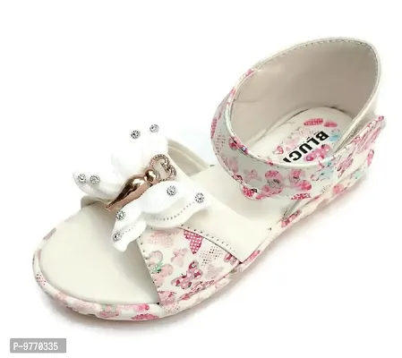 BLUCHI Girls Kids Comfortable Butterfly Fashion Sandals (WHITE, numeric_13)