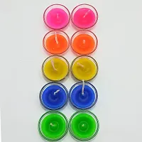 ShoppersCafe Glass Diwali Rangoli Diya Candles (Set of 3, Multicolour, 6 x 6 x 3 cm)-thumb3