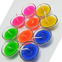 ShoppersCafe Glass Diwali Rangoli Diya Candles (Set of 3, Multicolour, 6 x 6 x 3 cm)-thumb4