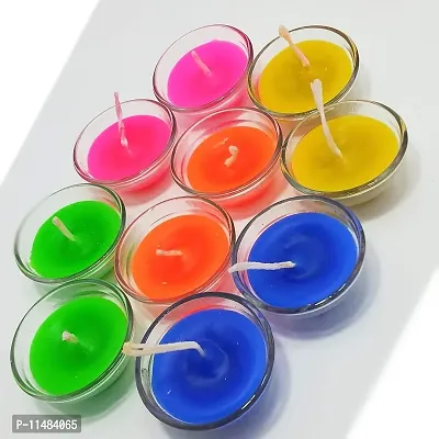 ShoppersCafe Glass Diwali Rangoli Diya Candles (Set of 3, Multicolour, 6 x 6 x 3 cm)-thumb5