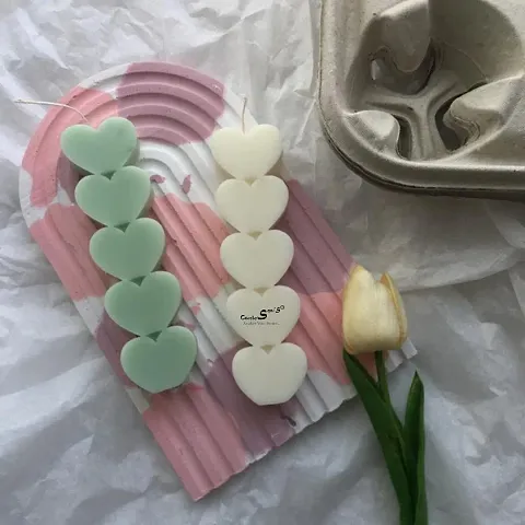 Sapi'S Scented Heart Pillar Candles, Soy Wax Heart Candles | Best Valentine's Day Candles | Valentines Day Decoration Items |120 Gram Each,10 Hours (Pack of 2)