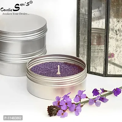 Sapi'S 150 Gram Aluminium Can Smooth Scented Designer Bedroom Candles for Home Decor/Spa/Meditation/Gift/Birthday/Diwali/New Year/Valentines/Anniversaries, 35-40 Hrs Burn (Purple)-thumb4