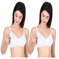 Combo Of 2 Super Soft And Trendy Mother Bra(White-White Color)-thumb3