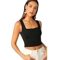 Classic Cotton Solid Crop Tops for Women-thumb2