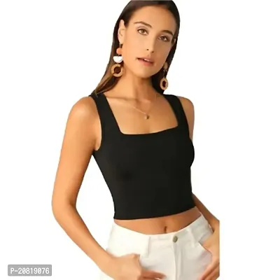 Classic Cotton Solid Crop Tops for Women-thumb3