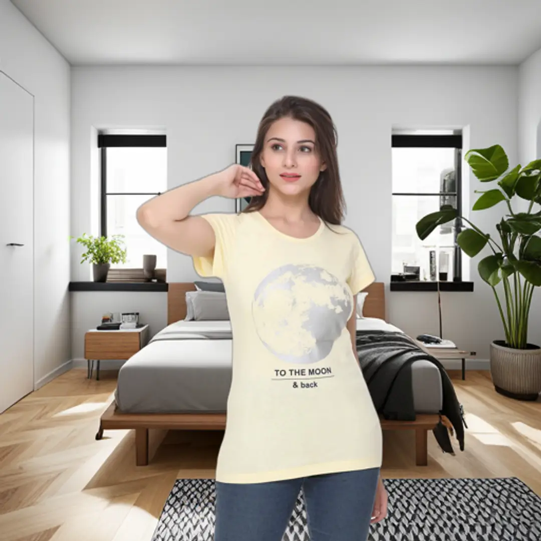 Women's Round Neck Tops(Yellow-S)