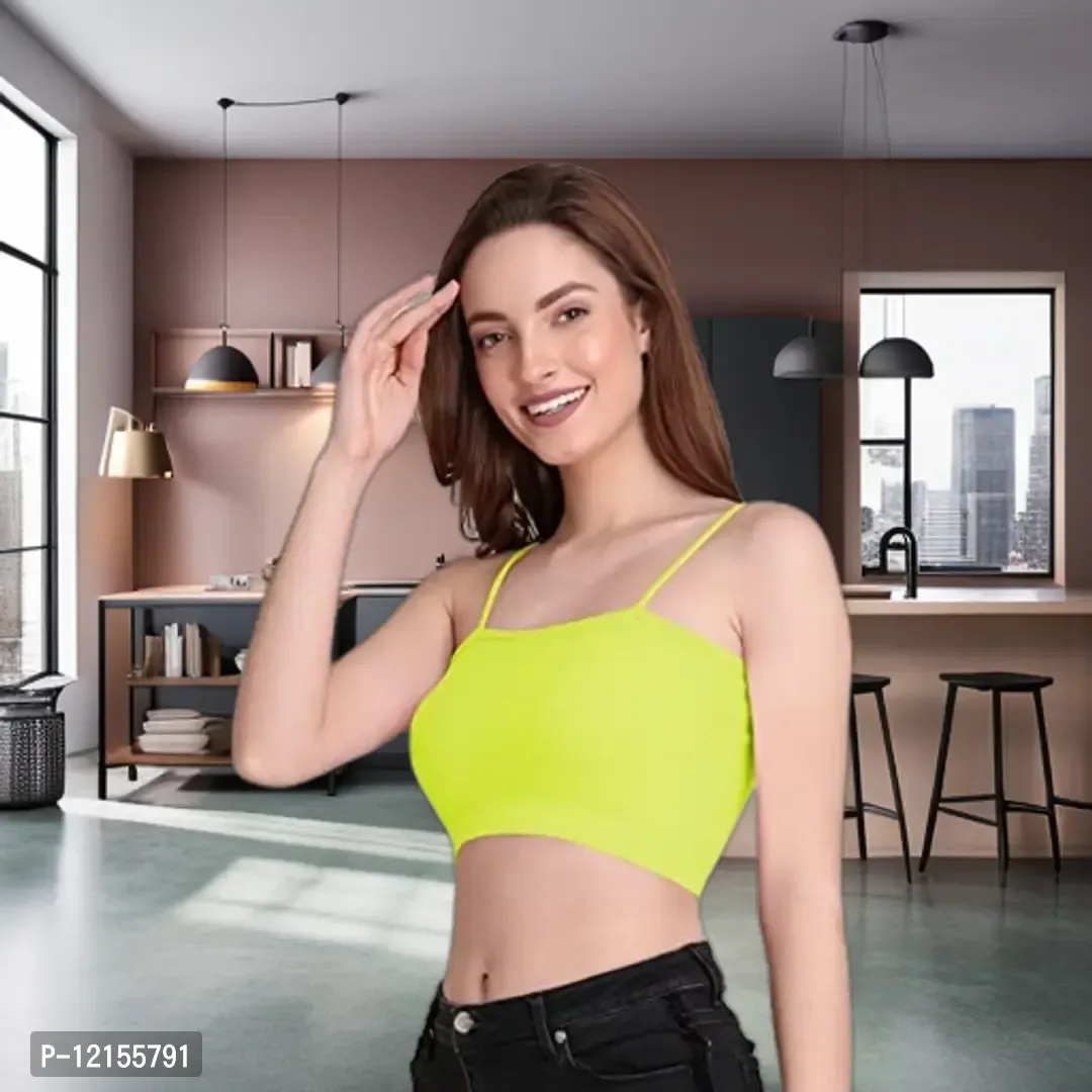 THE BLAZZE 1290 Crop Tops for Women (X-Small, Light Yellow)-thumb0