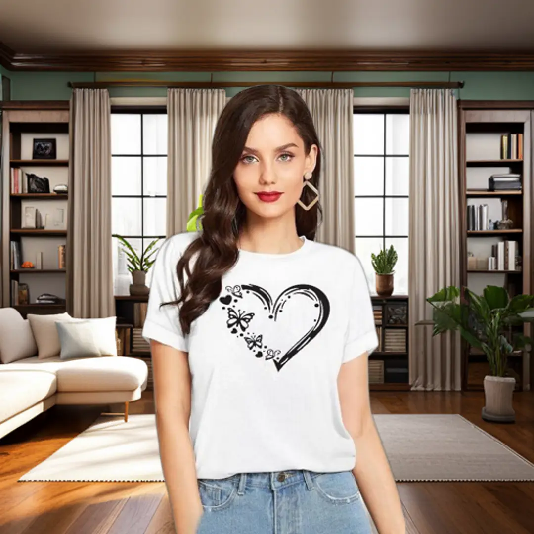 Cintia? Women Print Smile Tshirt | Half Sleve Plain | Regular Fit Ladies T Shirt for Women & Girls | Cotton Shirt for Women | T-Shirt for Women | HeartBtrfly